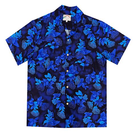Men S Paradise Found Aloha Short Sleeve Hawaiian Camp Shirt Ohia Navy