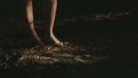 Girl Walking Barefoot Through The Woods Stock Video Footage Dissolve
