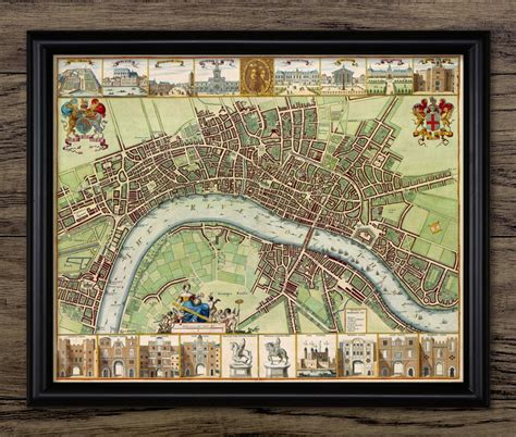 17th Century Map Of London Print City Of By Instantgraphics