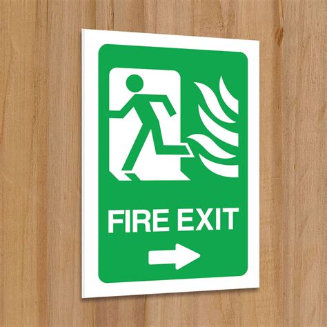 Fire Exit Right Sign For Schools Safety Signs The School Sign Shop