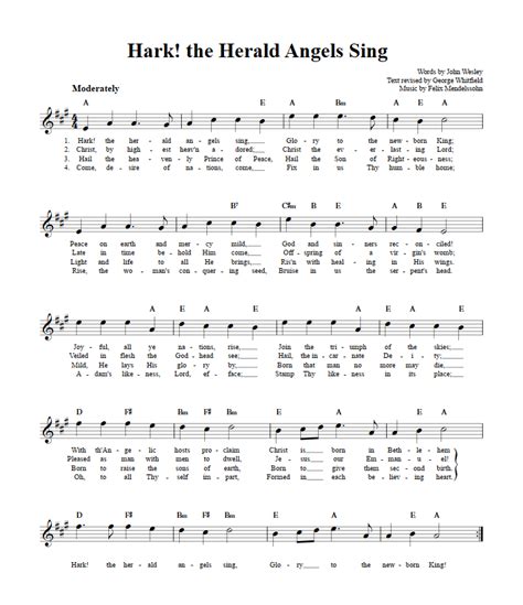 Hark The Herald Angels Sing B Flat Instrument Sheet Music Lead Sheet