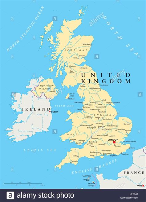 England is separated from continental europe by the north sea to the east and the english channel. london, england, ireland, britain, map, atlas, map of the ...