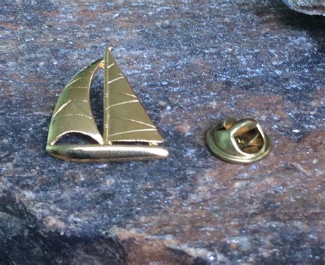 Sailboat Pin Small Gold Tone Sailboat Pin Sailboat Tie Pin Gold Tones