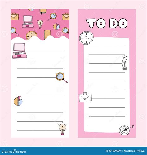 Cute Scrapbook Templates For Planner Notepad Online Diary Stock