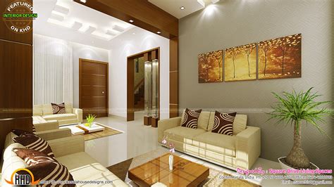 In the living room, it's usually the fireplace. Contemporary kitchen, dining and living room - Kerala home ...