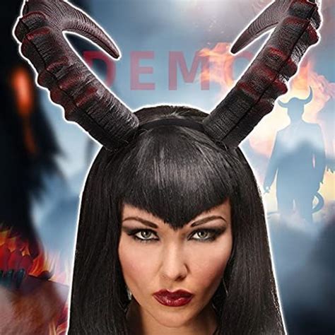 Gothic Halloween Cosplay Headwear Realistic Black Red Long