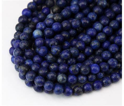 Lapis Lazuli Beads 6mm Faceted Round Golden Age Beads