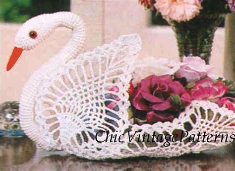 Crochet Swan Pattern 1970s Ornamental Swan Instant