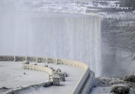 Niagra Falls Transformed Into Almost Completely Frozen Winter