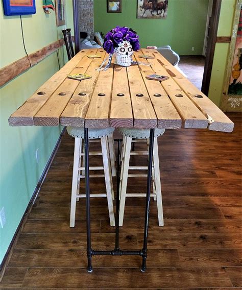 Diy bar height table top! How to Make an Easy Bar Height Pipe Table - Amigas 4 All