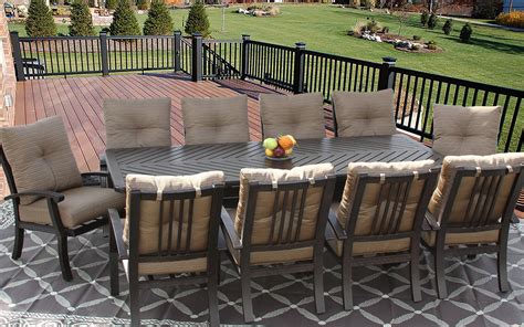 patio 11pc dining set for 10 person with rectangle table