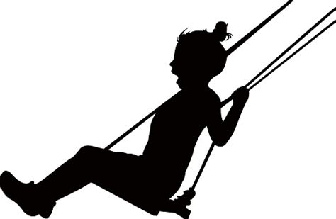 Girl Swinging Silhouette Vector Stock Illustration Download Image Now