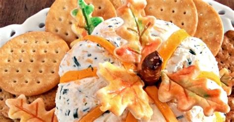 Cheddar And Chive Pumpkin Cheese Ball