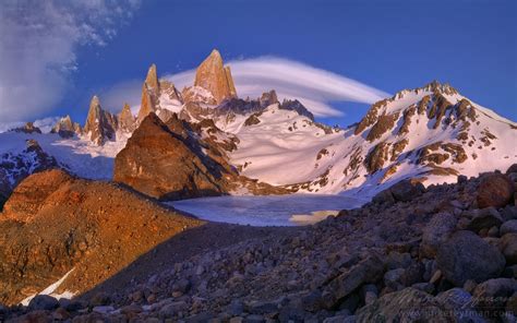 Laguna De Los Tres And Fitzroy Massif Cordilleras Andes Los Glaciares National Park Santa Cruz