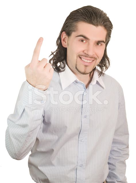 Handsome Guy Counts On His Fingers One Isolated White Stock Photo