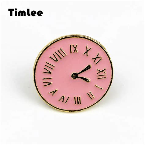Timlee X222 Cartoon Sweet Pink Watches Design Cute Metal Brooch Pins T Wholesalebrooch