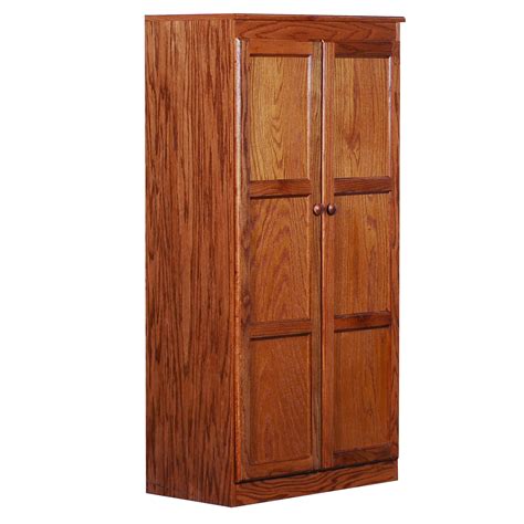 Concepts In Wood Storage Cabinet 60 Inch With 4 Shelves Oak Finish