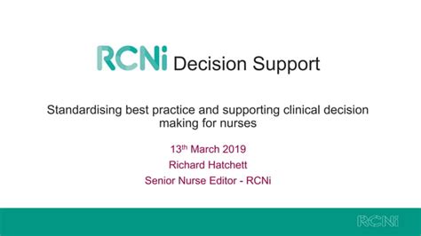 Standardising Best Practice And Supporting Clinical Decision Making For