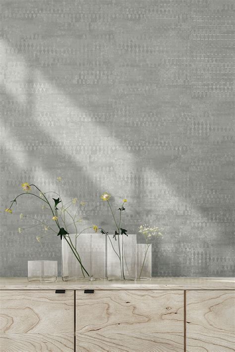 Cinder Modern Metallic Wallcovering Neutral Interior Wallpaper Grey
