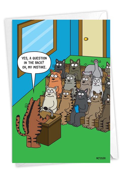 Funny Adult Birthday Card With Envelope Cat Cartoon Kitten Comic Greeting C3674bdg Walmart