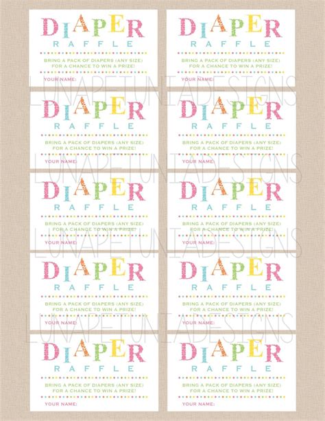 Printable Diaper Raffle Tickets Free Customize And Print