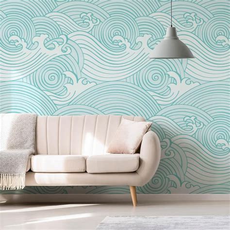 Waves Wallpaper Ocean Wall Mural Sea Themed Decor Custom Nature Wave