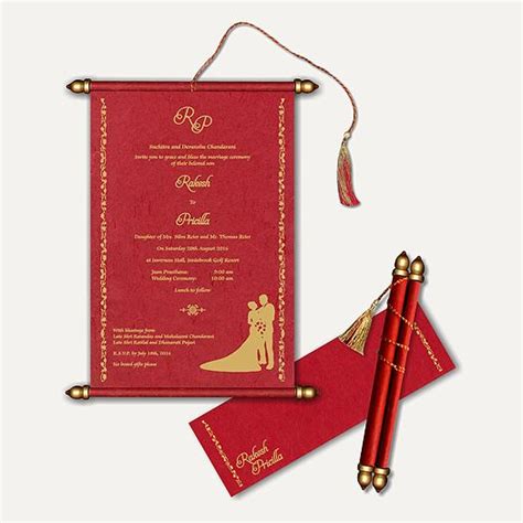 Scroll Wedding Cards At Rs 70piece Scroll Invitation स्क्रॉल