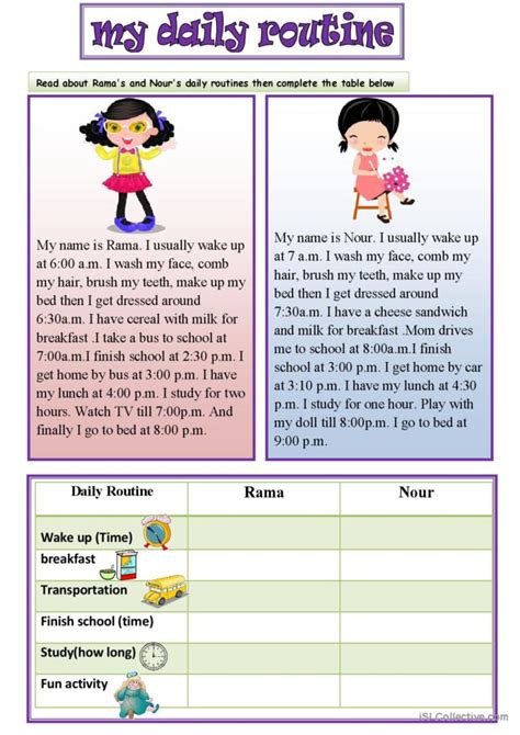 Daily Routine Reading For Detail De English ESL Worksheets Pdf Doc