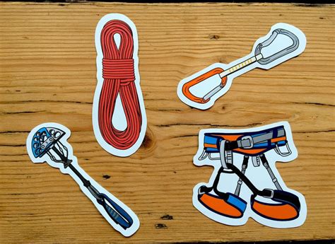 Rock Climbing Vinyl Sticker Set Harness Cam Rope Quickdraw Etsy