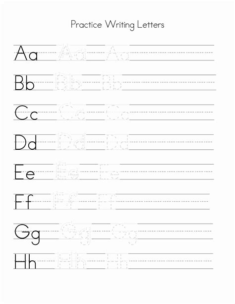 Handwriting Worksheets For Kindergarten Blank