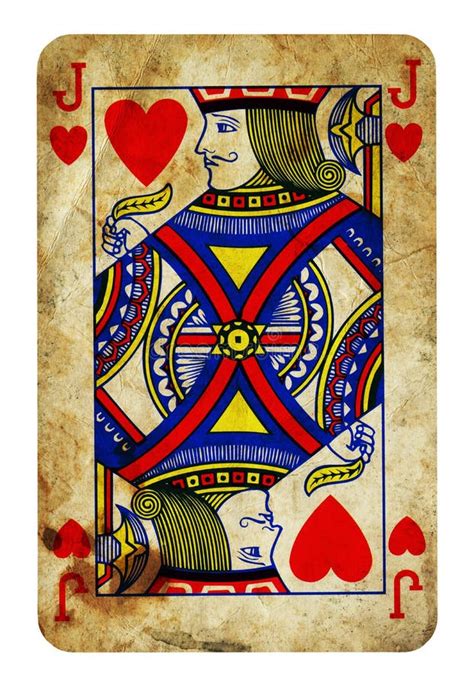 Jack Of Hearts Vintage Playing Card Isolated On White Stock Image