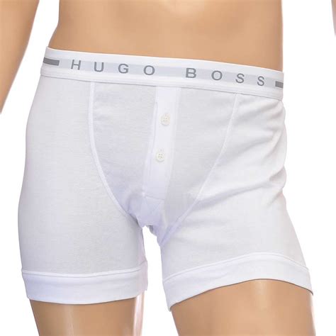 Hugo Boss Original Pure Cotton Button Front Boxer Brief White