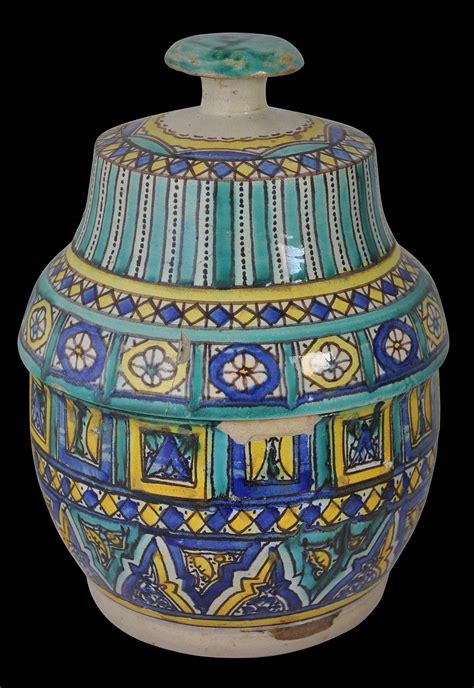 Moroccan Ceramic Tureen Jobbana With Polychrome Enamel
