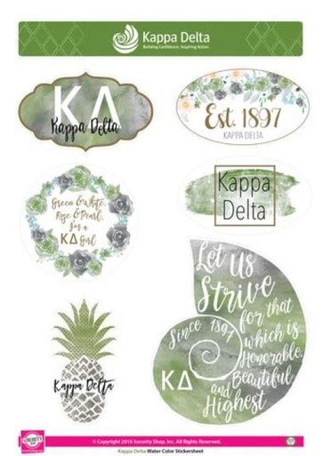 Kappa Delta Water Color Stickers Greek Gear