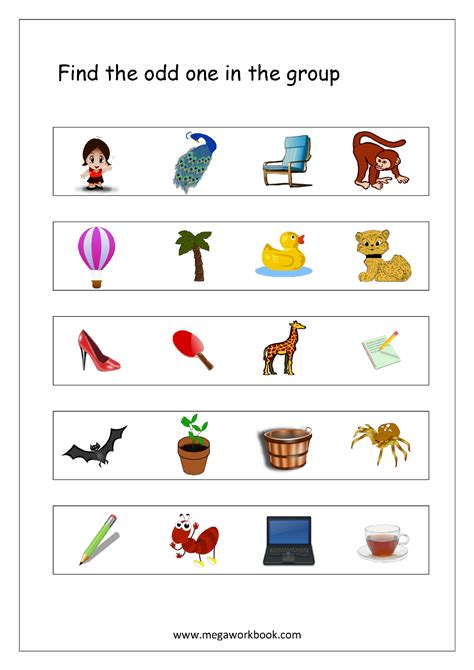Free Printable Odd One Out Worksheets Logical Thinking And Aptitude