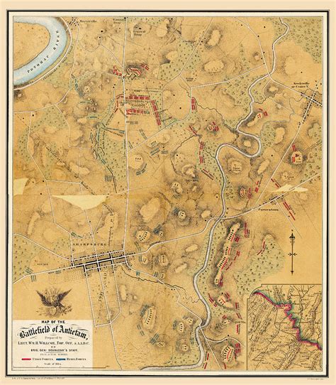 Map Of The Battlefield Of Antietam 1864 Photograph By Phil Cardamone