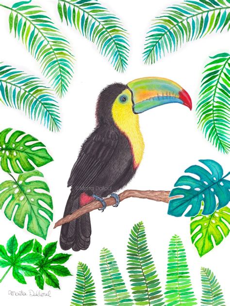 Toucan Painting Art Print Tropical Bird Wall Art Decor Etsy Toucan