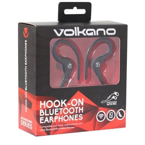 Koop Volkano Boomerang Wireless Bluetooth Light Sports Ear Hook Headphones With Mic Vb508bk