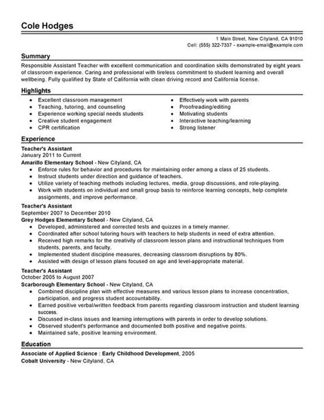 The below sample of application letters for the post of a teacher will serve as a template for writing your own application letter or cover letter for teaching position in any school. Unforgettable Assistant Teacher Resume Examples to Stand Out (With images) | Teacher resume ...