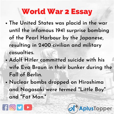 World War 2 Essay Essay On World War 2 For Students And Children In