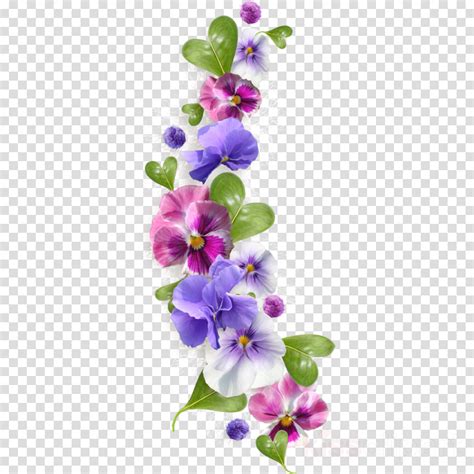 Purple Watercolor Flower Clipart Pansy Tattoo Painting Transparent