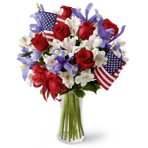 American Freedom Red White And Blue Bouquet At Send Flowers