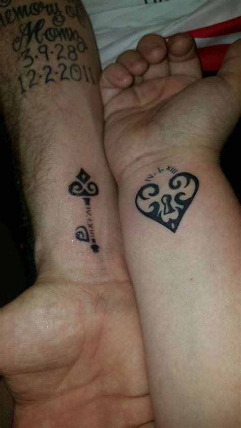 his and hers married couple tattoos couple tattoos love matching couple tattoos key tattoos