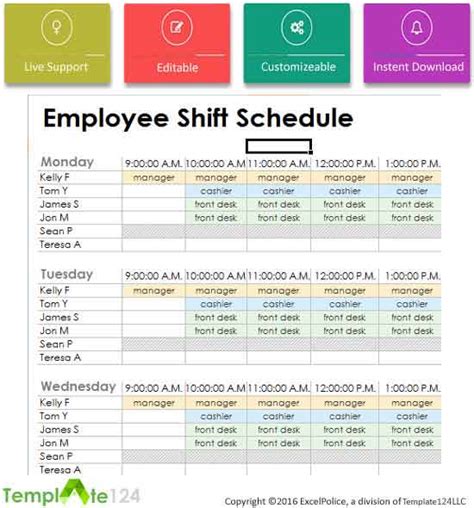 Weekly Employees Duty Roster Format Excel Template124