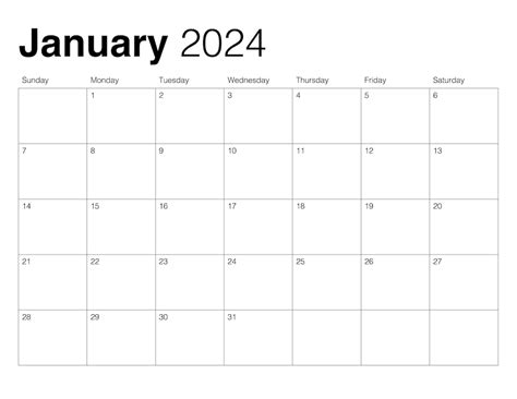 Calendar Template Monthly Customizable Digital Printable Etsy Canada