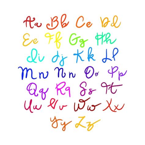Alfabeto Multicolor Escrito A Mano Letras Grandes Y Pequeñas Vector