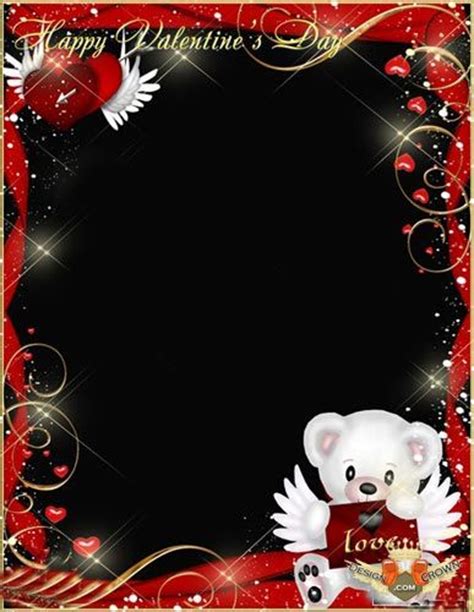 12 Cute Bears Photoshop Frame Png Images Valentine Day Frames