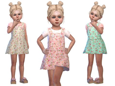The Sims Resource Pinafore For Toddler Girls 01 Sp Toddler Needed