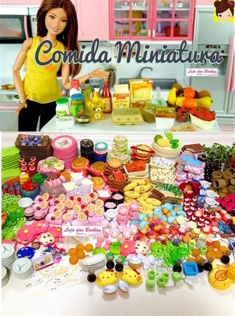 Kit 50 Miniaturas Comida Cozinha Boneca Barbie Blythe Rement R 158