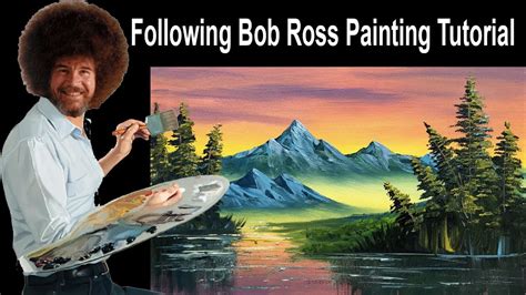 Following Bob Ross Landscape Painting Tutorial Bob Ross Gray